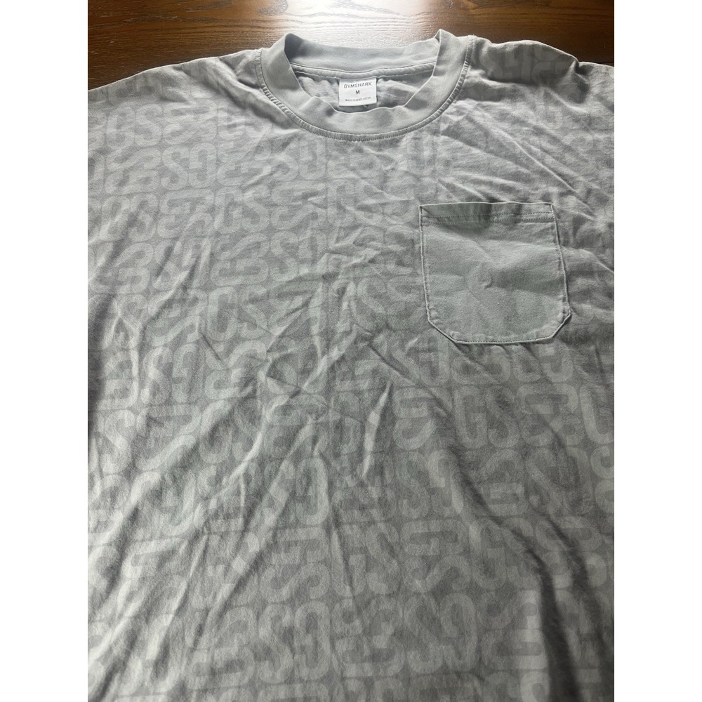 Gymshark Mens T-Shirt Slate Gray Crew Neck Short Sleeve Pocket Size Medium
